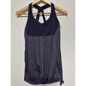 Lululemon Athletica Tank Top Purple Built In Bra Drawstring Activewear